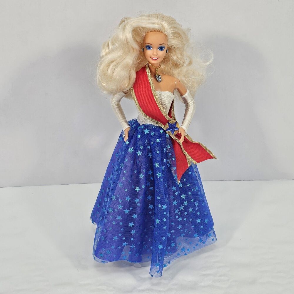 Vintage 90s Mattel Stars & Stripes Barbie Americana Unicef Blonde Patriotic